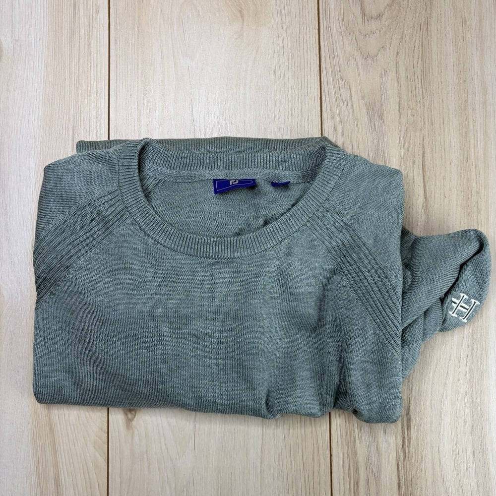 Footjoy Knit Crewneck Wool Blend Sweatshirt Mens XL Golf Club Green